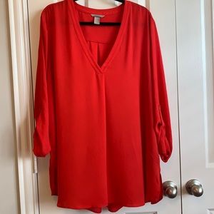 Red Tunic Blouse